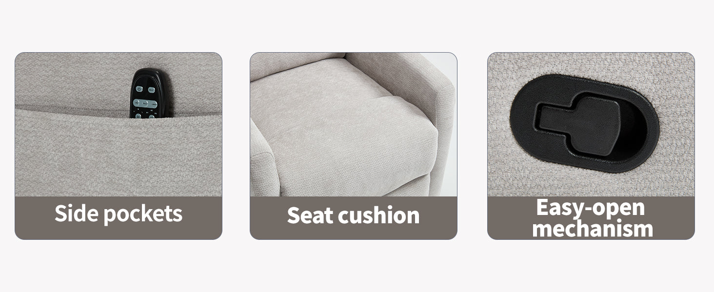 Heat Massage Manual Recliner Chair with Rocker and Swivel in Fabric for Living Room detail image 35