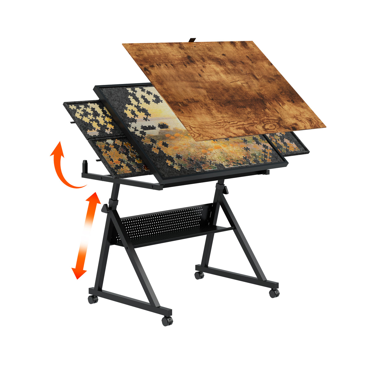 1500-Piece Rolling Jigsaw Puzzle Table with 4 Trays hobby and puzzle table