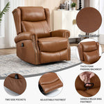 Heat Massage Manual Recliner Chair with Rocker and Swivel for Living Room detail image 34