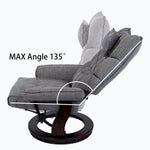 8-Point Massage Recliner with Ottoman, Heated Reclining Chair, Bent Wood Base detail image 6