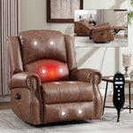Heat Massage Manual Recliner Chair with Rocker and Swivel for Living Room detail image 2