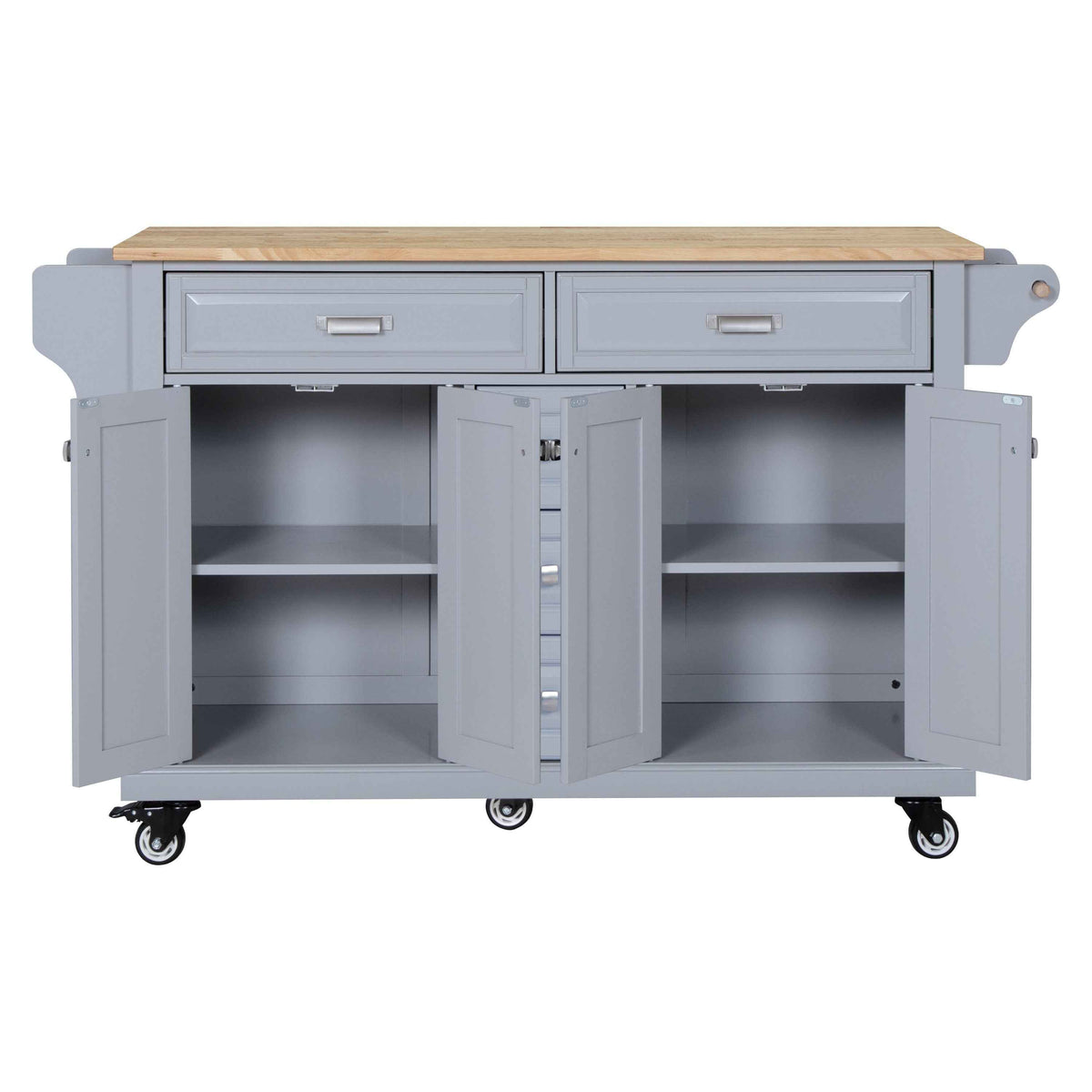 Rubberwood Kitchen Cart with 5 Drawers & Storage Cabinet product view 22