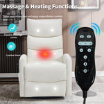 Heat Massage Manual Recliner Chair with Rocker and Swivel in Faux Leather for Living Room detail image 17