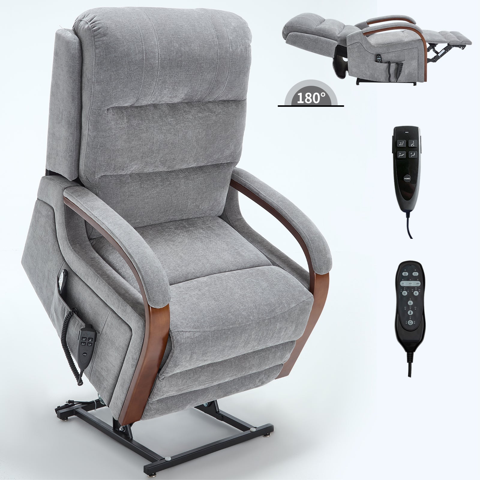 Power Chenille Lift Recliner Chair Dual Motor Infinite Position Up to 350 Pounds detail image 49