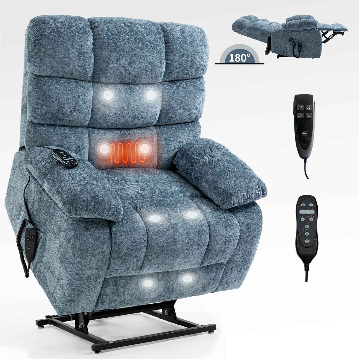 Dual-Motor Lift Recliner with Heat & Massage, 350 lb Capacity detail image 21