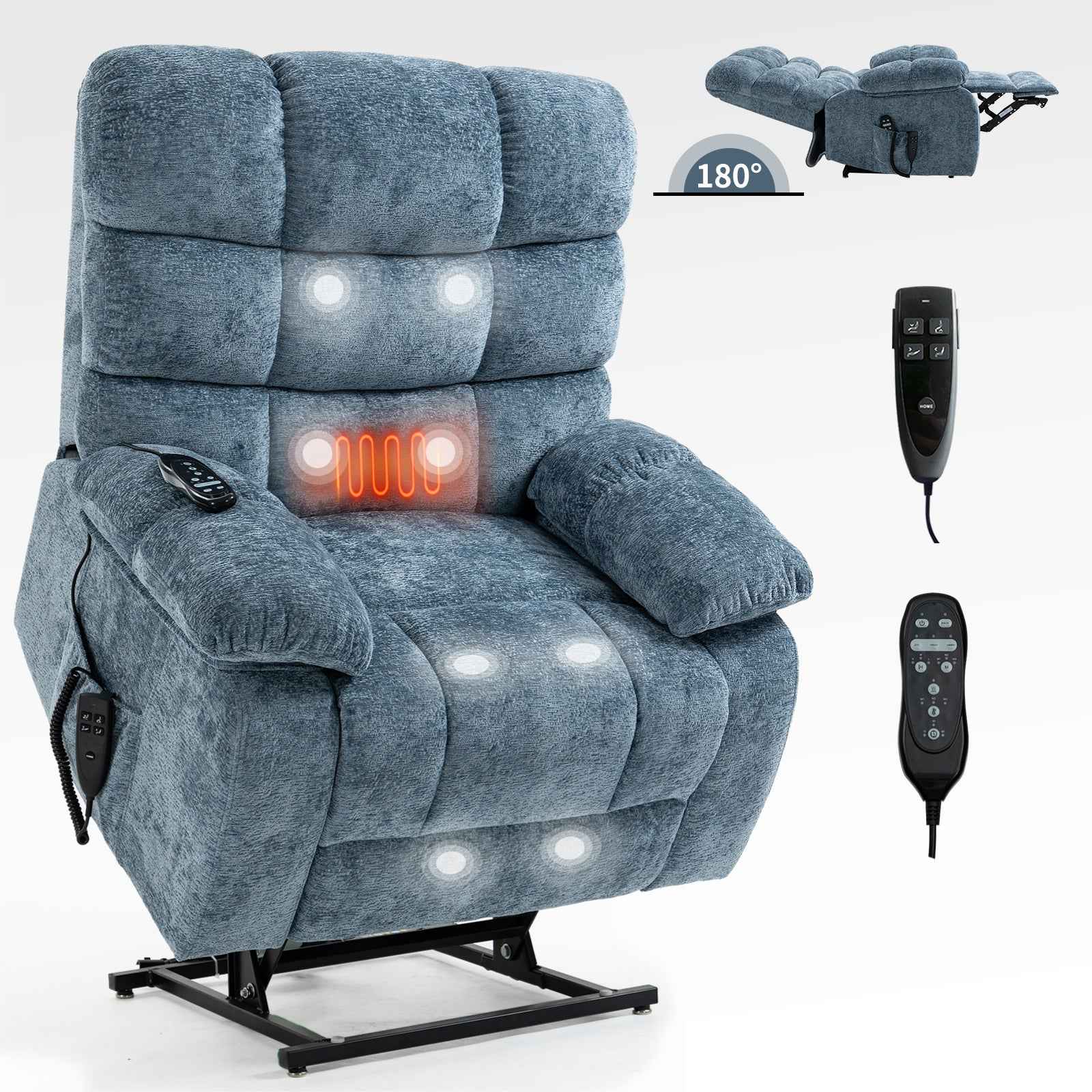 Dual-Motor Lift Recliner with Heat & Massage, 350 lb Capacity detail image 21
