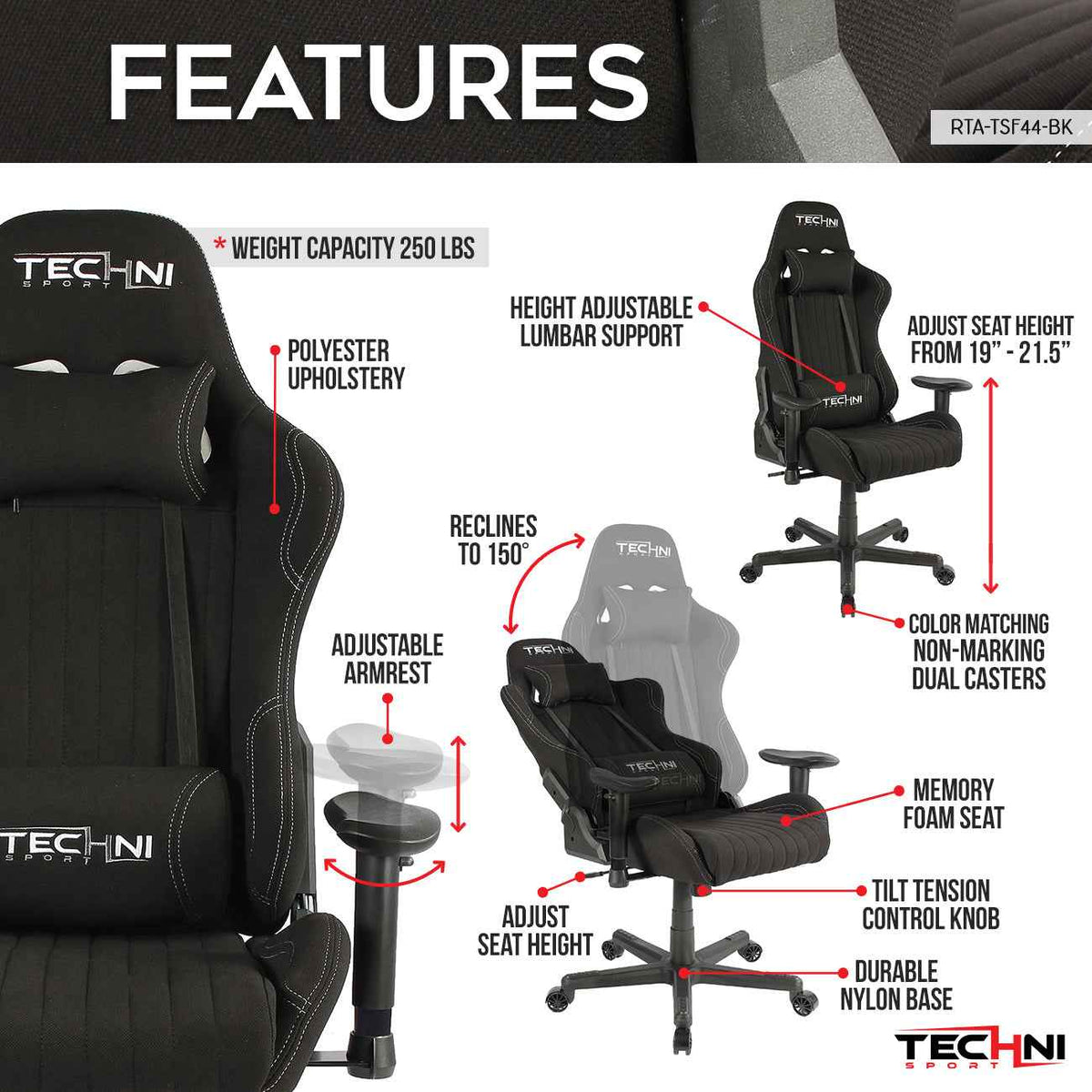 Techni Sport TS-F44 Ergonomic Office Chair product image 3