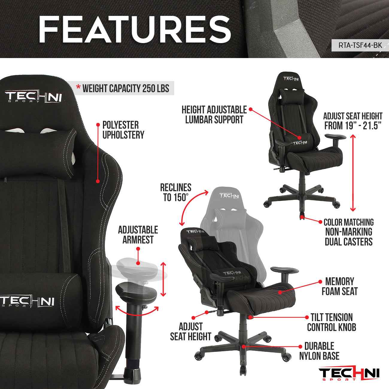 Techni Sport TS-F44 Ergonomic Office Chair product image 3