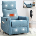 Heat Massage Manual Recliner Chair with Rocker and Swivel in Fabric for Living Room detail image 20