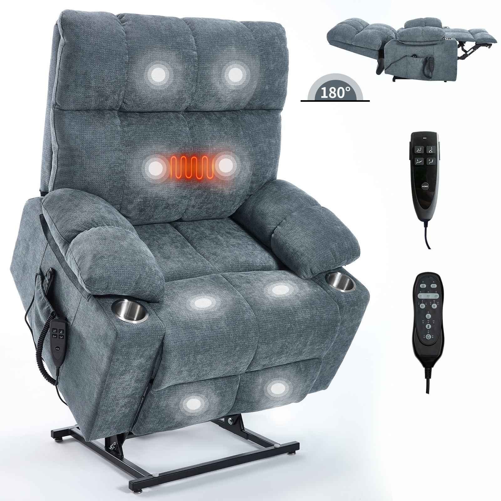 Chenille Dual-Motor Power Lift Recliner, 350 lb Capacity detail image 58