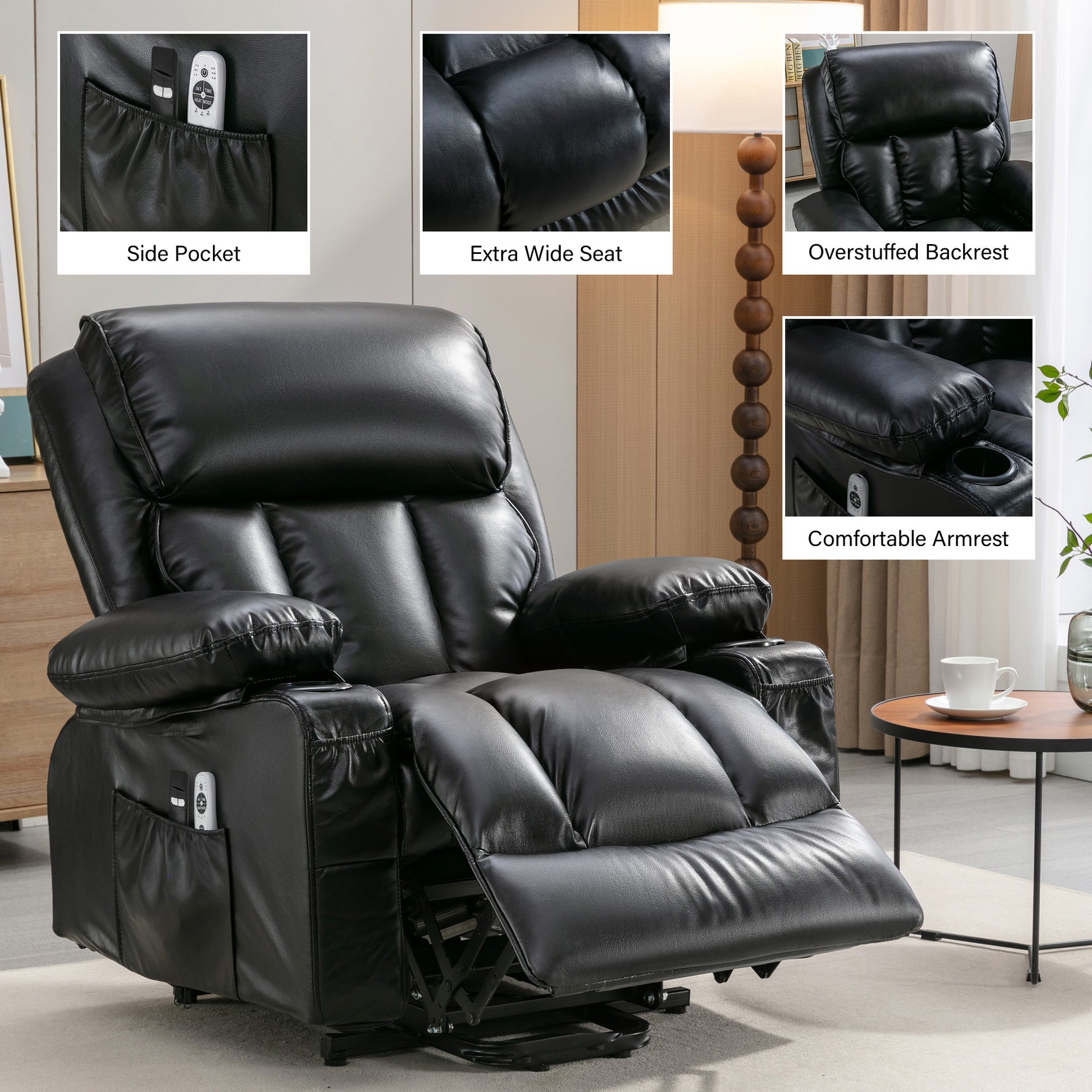 Power Lift Massage Recliner with Heat and Vibration detail image 6