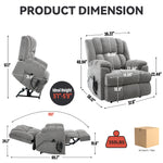 Dual-Motor Heat & Massage Power Lift Recliner, 350 lb Capacity detail image 66