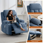 Swivel Rocker Recliner Chair with Vibration Massage, Heat, USB Port and Cup Holderrs detail image 42