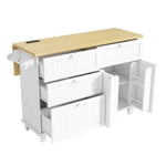 Farmhouse Kitchen Island with Drop Leaf, Power Outlet & 2 Seats product view 30
