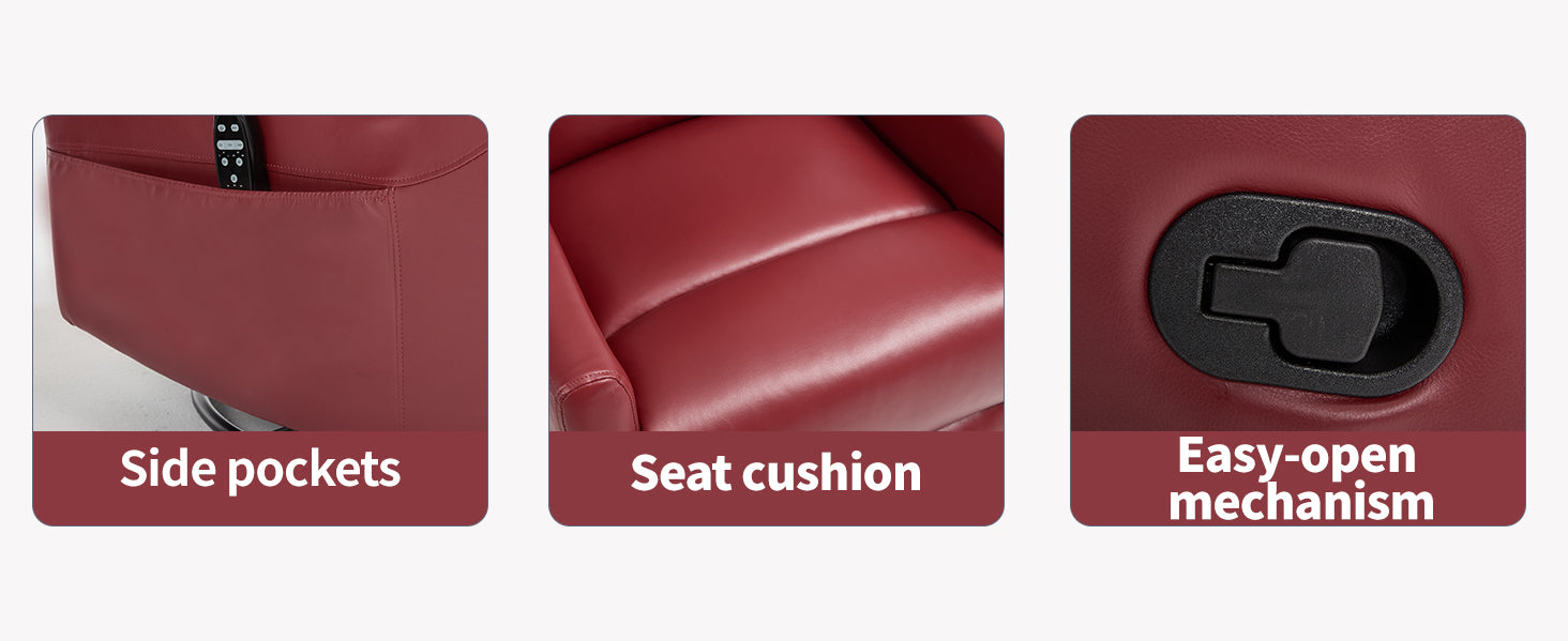 Heat Massage Manual Recliner Chair with Rocker and Swivel in Fabric for Living Room detail image 35