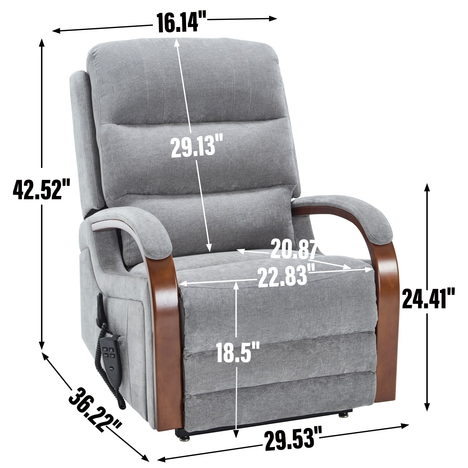 Power Chenille Lift Recliner Chair Dual Motor Infinite Position Up to 350 Pounds detail image 55