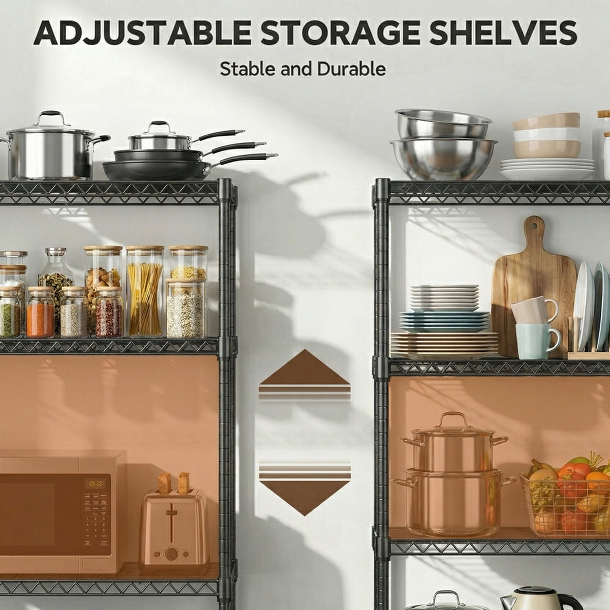 2640 lb Industrial 4-Tier Metal Shelving Unit for workshop, garage, storage, or utility use