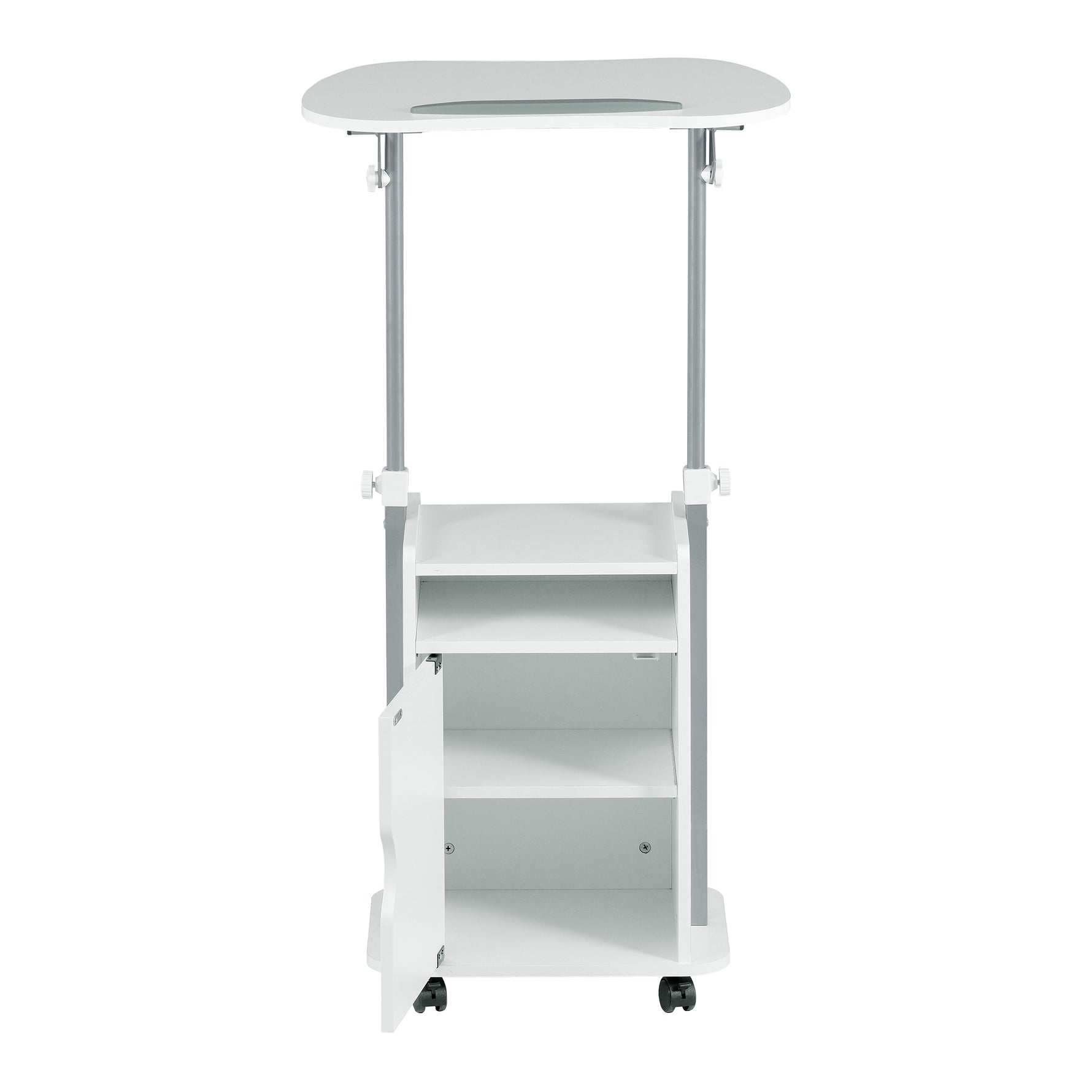 Techni Mobili Sit-to-Stand Laptop Cart with Storage mobile laptop workstation