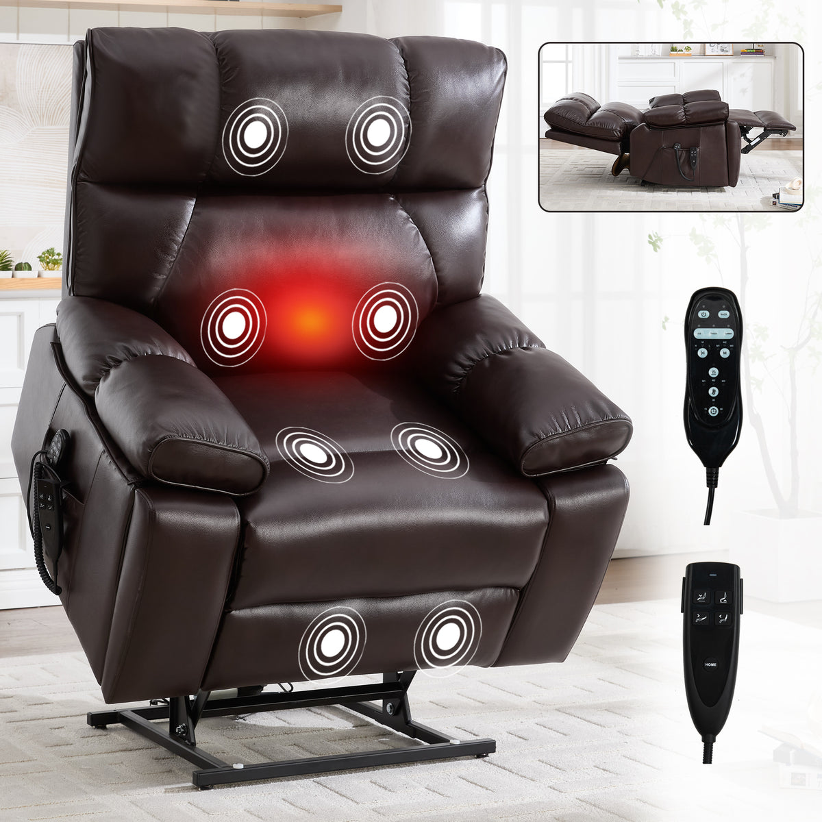 Dual-Motor Power Lift Recliner with Heat & Massage, 350 lb Capacity detail image 118