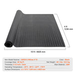 Diamond-Plate Rubber Flooring Roll, 3 mm x 4 ft x 15 ft Garage Floor Mat for workshop, garage, storage, or utility use