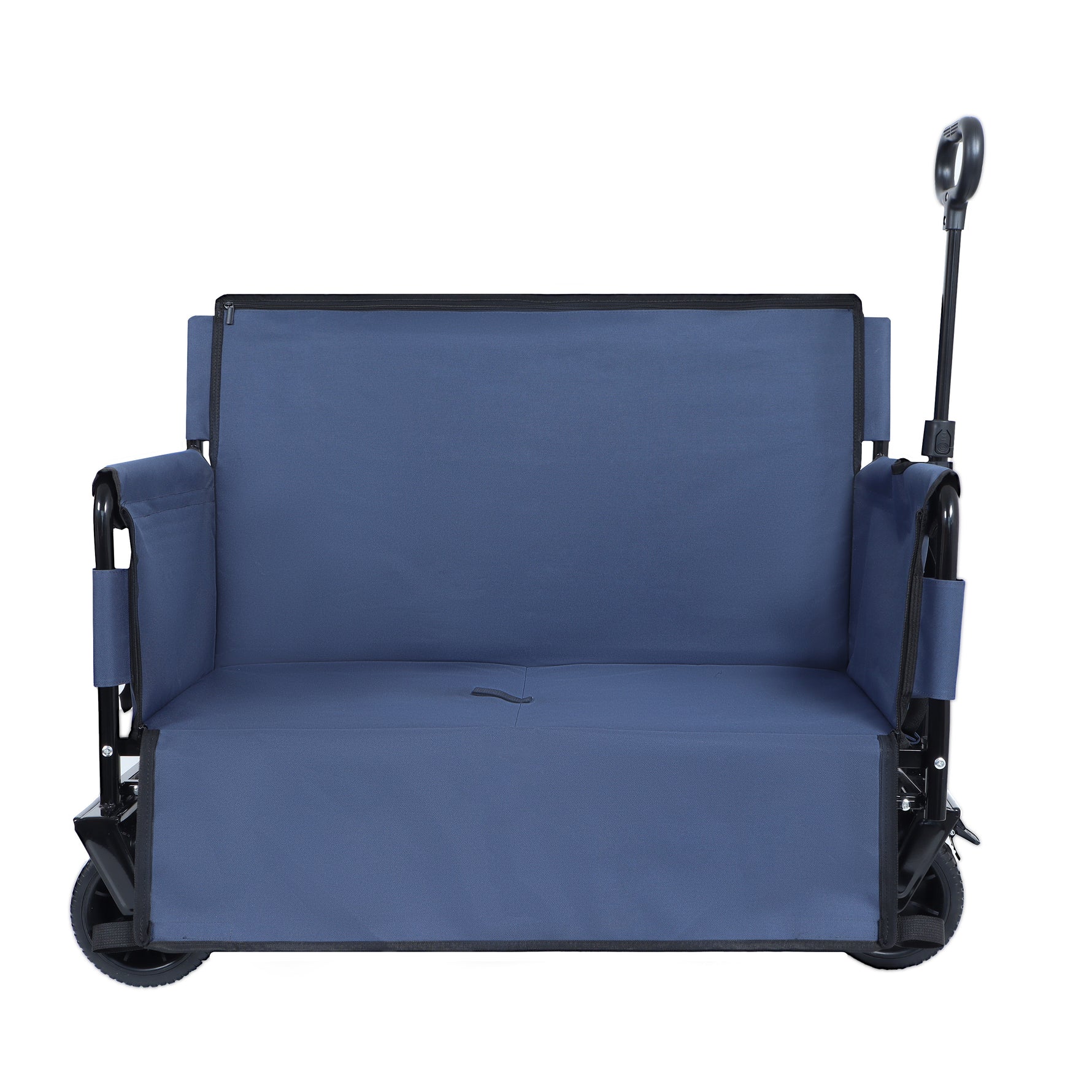 3-in-1 Folding Wagon Cart with Bench Seat & Storage for workshop, garage, storage, or utility use