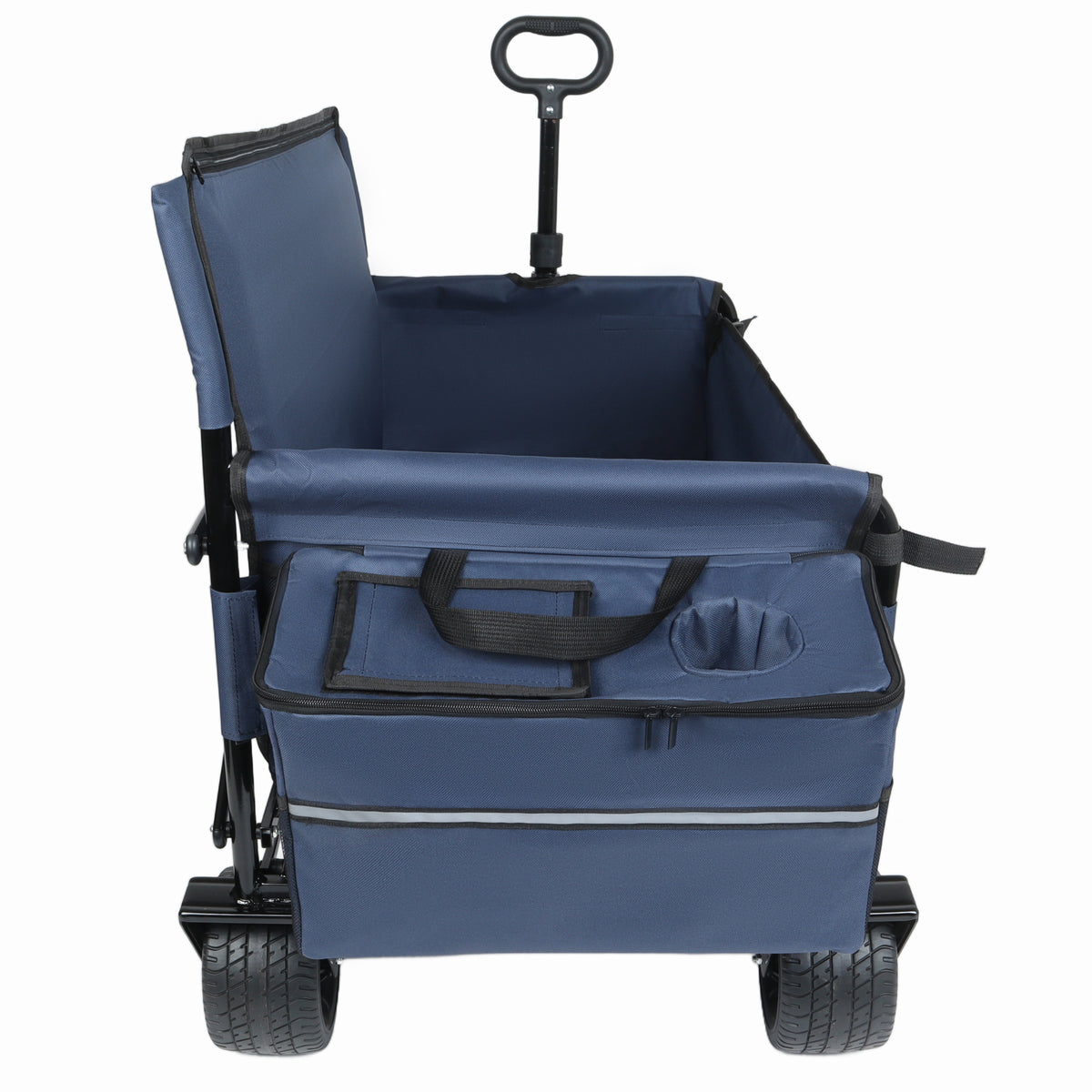 3-in-1 Folding Wagon Cart with Bench Seat & Storage for workshop, garage, storage, or utility use
