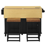 Farmhouse Kitchen Island with Drop Leaf, Power Outlet & 2 Seats product view 48
