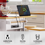53 in. Farmhouse Kitchen Island with Power Outlet & Stools product view 29