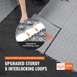 PVC Interlocking Drainage Garage Floor Tiles, 12" x 12" x 0.5" for workshop, garage, storage, or utility use