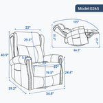 Heat Massage Manual Recliner Chair with Rocker and Swivel for Living Room detail image 46