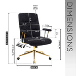 Textured Boucle Gold Office Chair with Padded Arms workspace desk setup