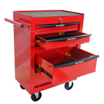 Rolling 5-Drawer Steel Tool Chest with Stainless Steel Top for workshop, garage, storage, or utility use