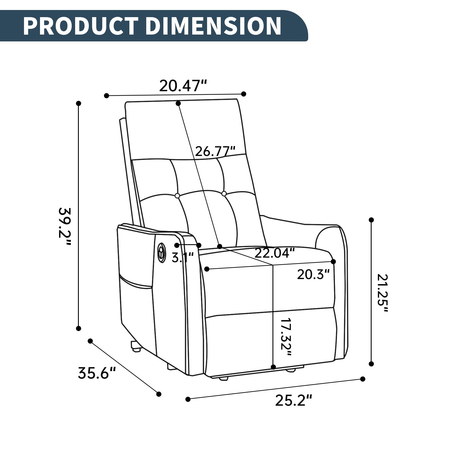 Single Motor Power Lift Recliner Chair with Massage & Heat detail image 17