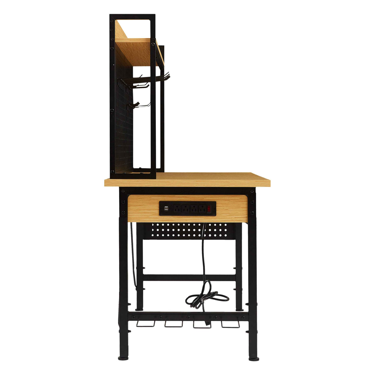Heavy-Duty Adjustable Workbench with Pegboard & Wheels workshop project bench