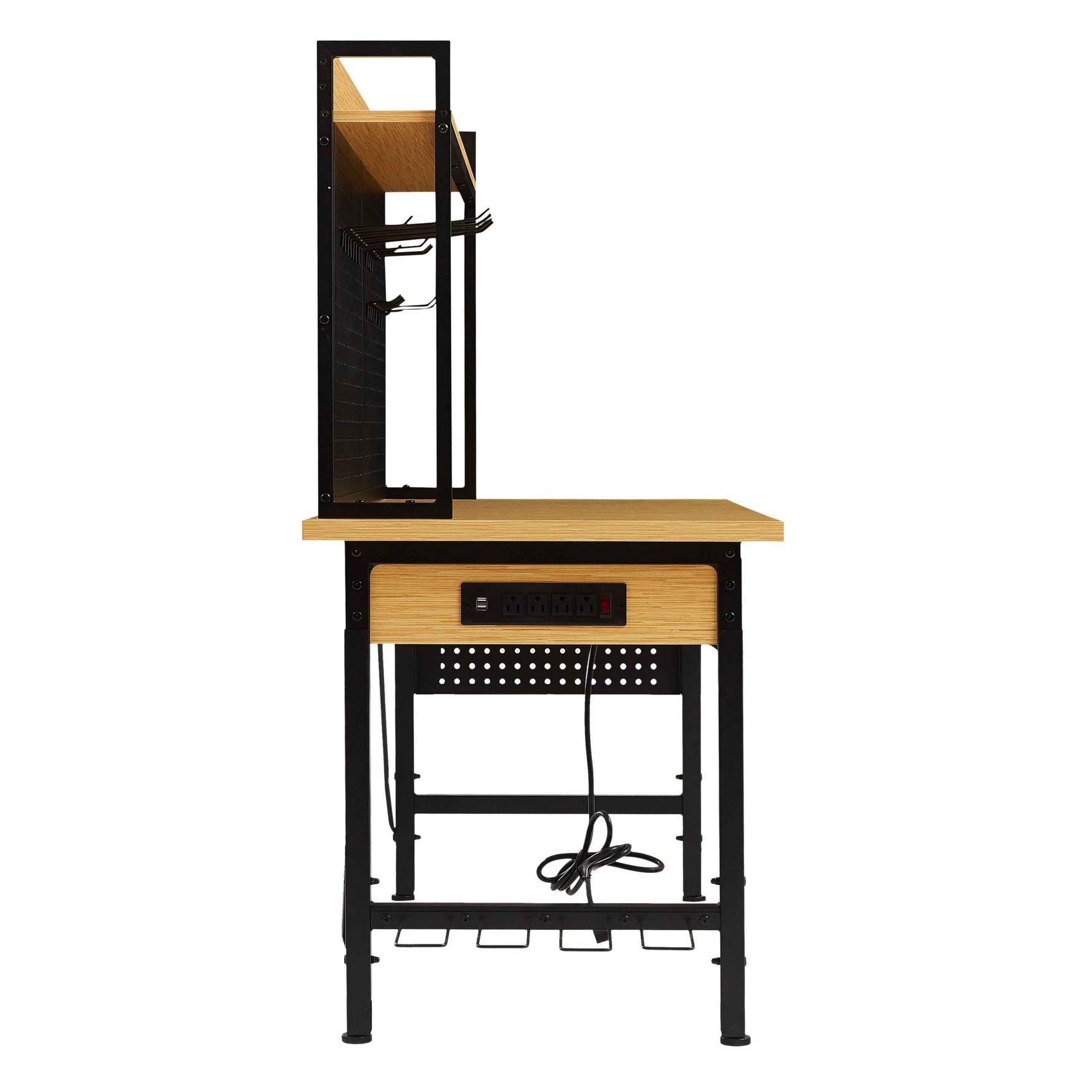 Heavy-Duty Adjustable Workbench with Pegboard & Wheels workshop project bench