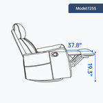 Heat Massage Manual Recliner Chair with Rocker and Swivel in Fabric for Living Room detail image 34