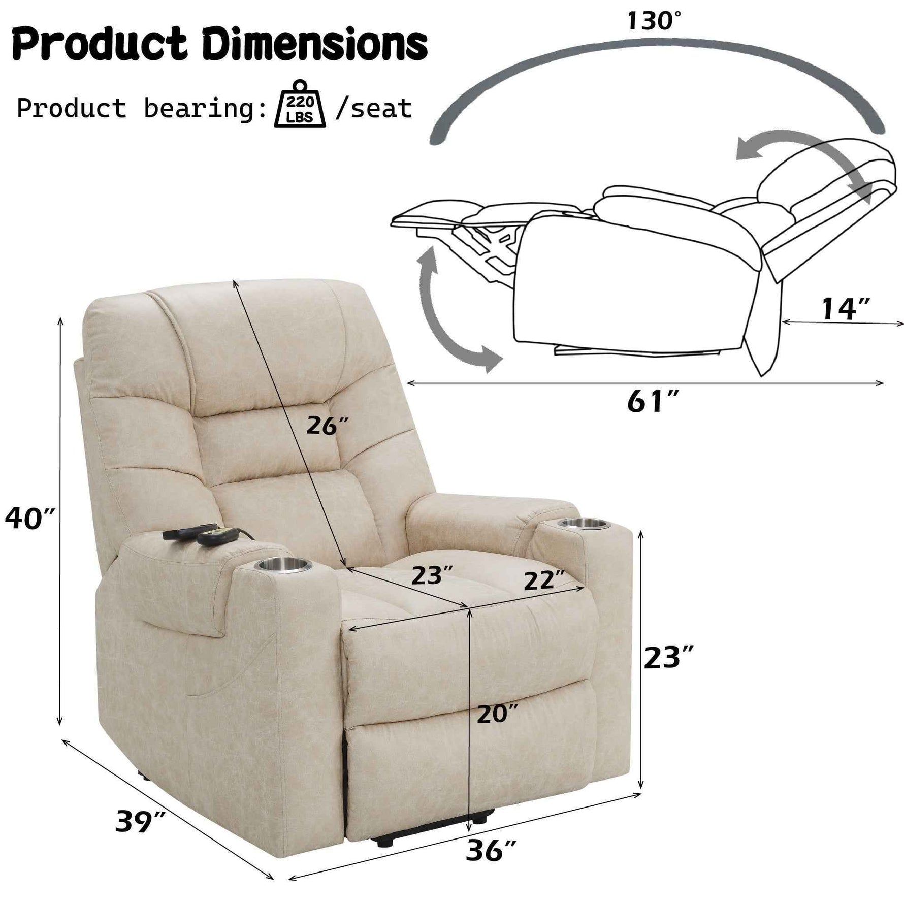 Nairi Power Recliner with Lift and Heating and Massage detail image 3