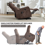 Chenille Single-Motor Power Lift Recliner with Massage & Heat detail image 27