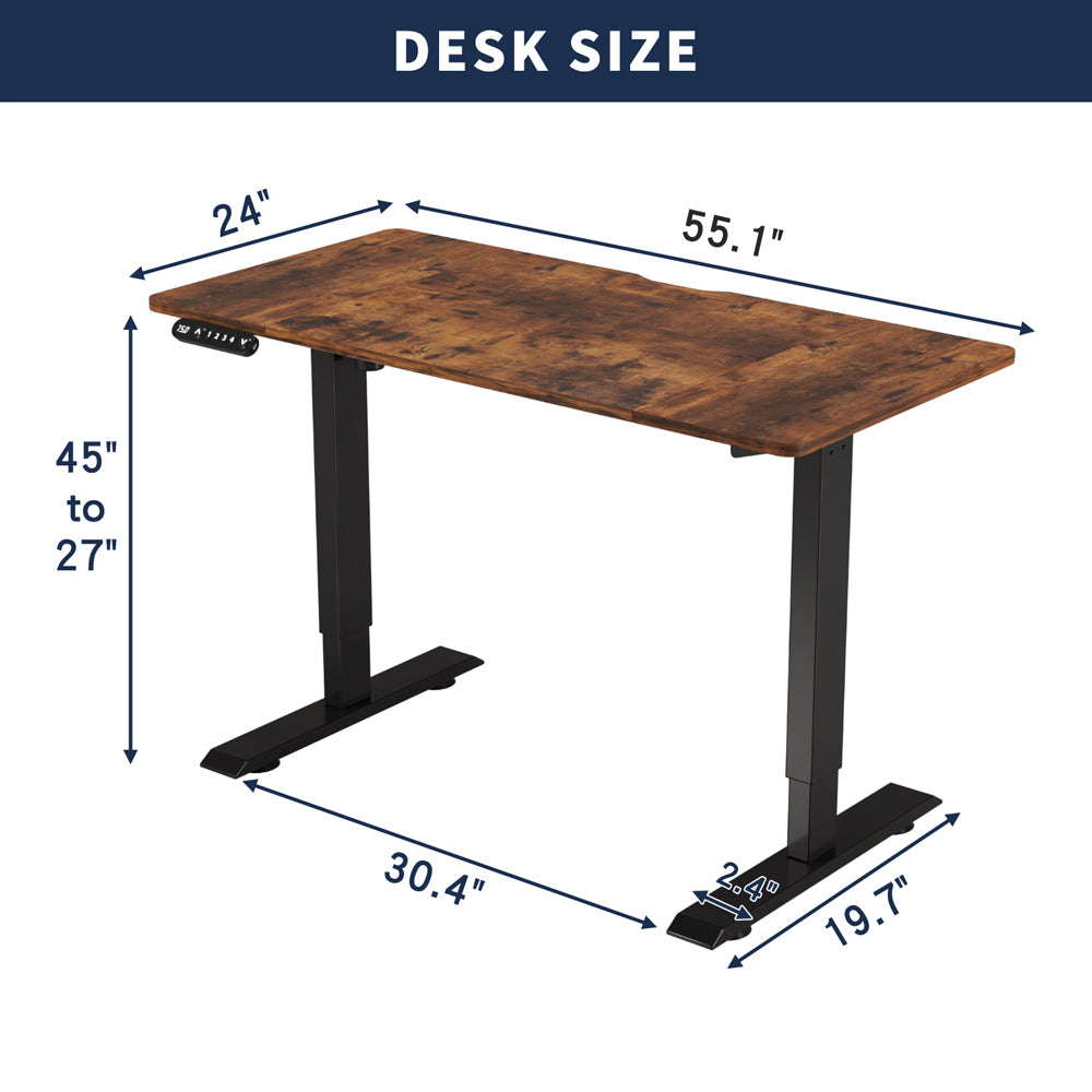 55" x 24" Electric Standing Desk workspace desk setup