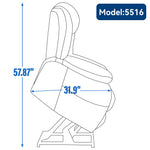 Dual-Motor Power Lift Genuine Leather Heat & Massage Recliner detail image 10