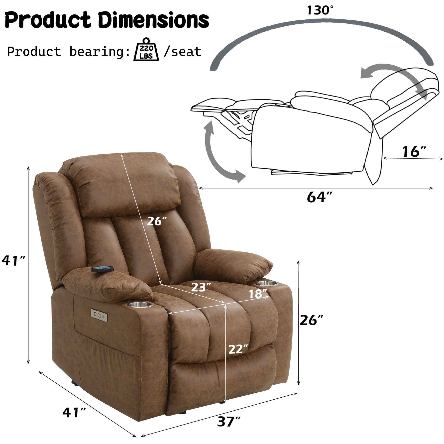 Nairi Power Recliner with Lift and Heating and Massage detail image 24