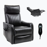 Faux Leather Heat Massage Manual Recliner Chair with Rocker and Swivel for Living Room detail image 14