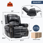 Heat Massage Manual Recliner Chair with Rocker and Swivel for Living Room detail image 105