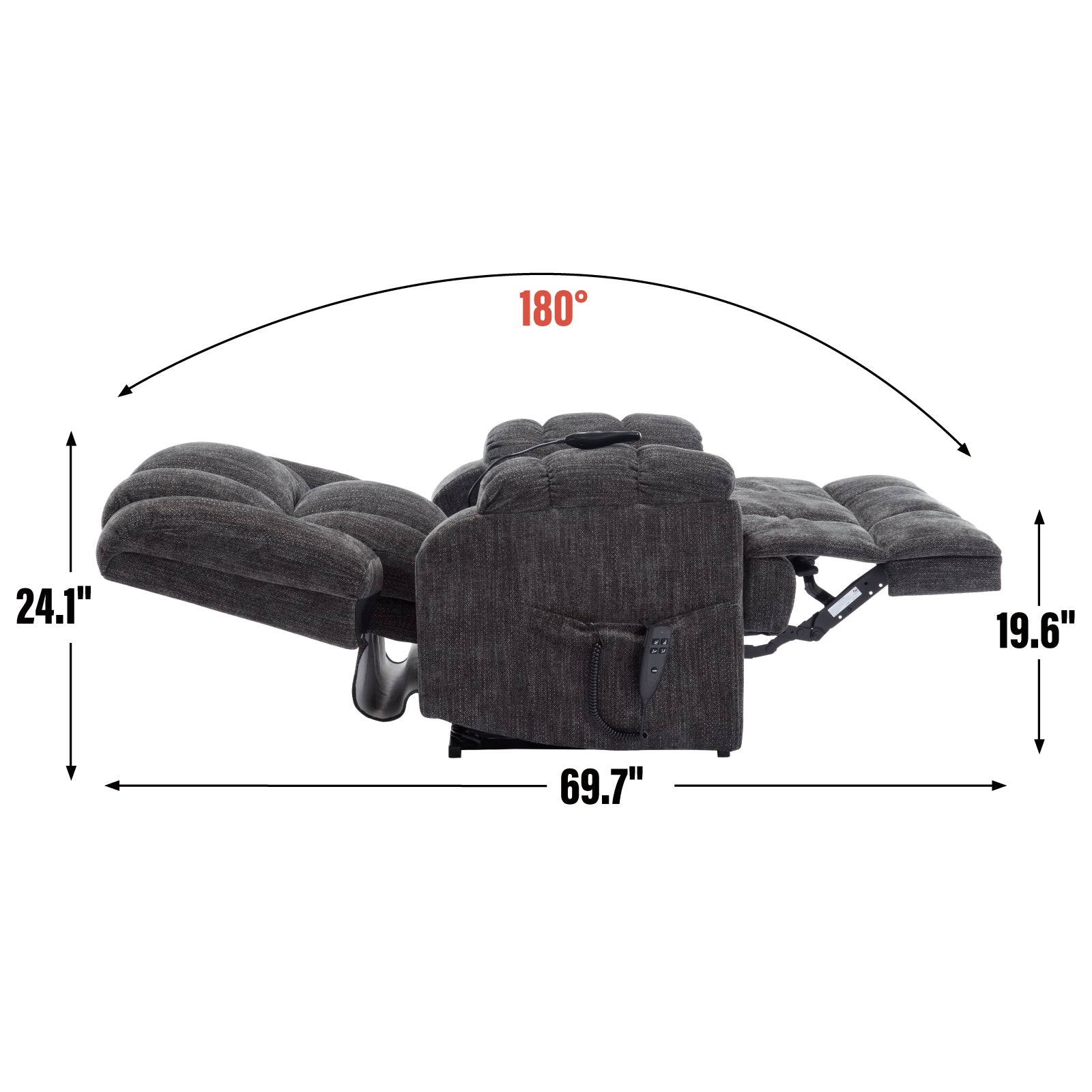 Dual-Motor Heat & Massage Power Lift Recliner, 350 lb Capacity detail image 45