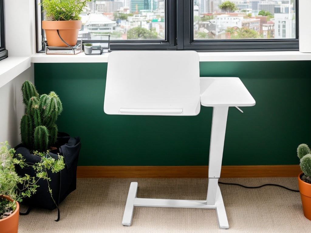 Height Adjustable Rolling Overbed Laptop Desk mobile laptop workstation