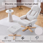 Modern Heated Massage 360° Swivel Recliner Accent Chair with Ottoman, Ergonomic detail image 5