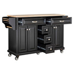 Rubberwood Kitchen Cart with 5 Drawers & Storage Cabinet product view 4