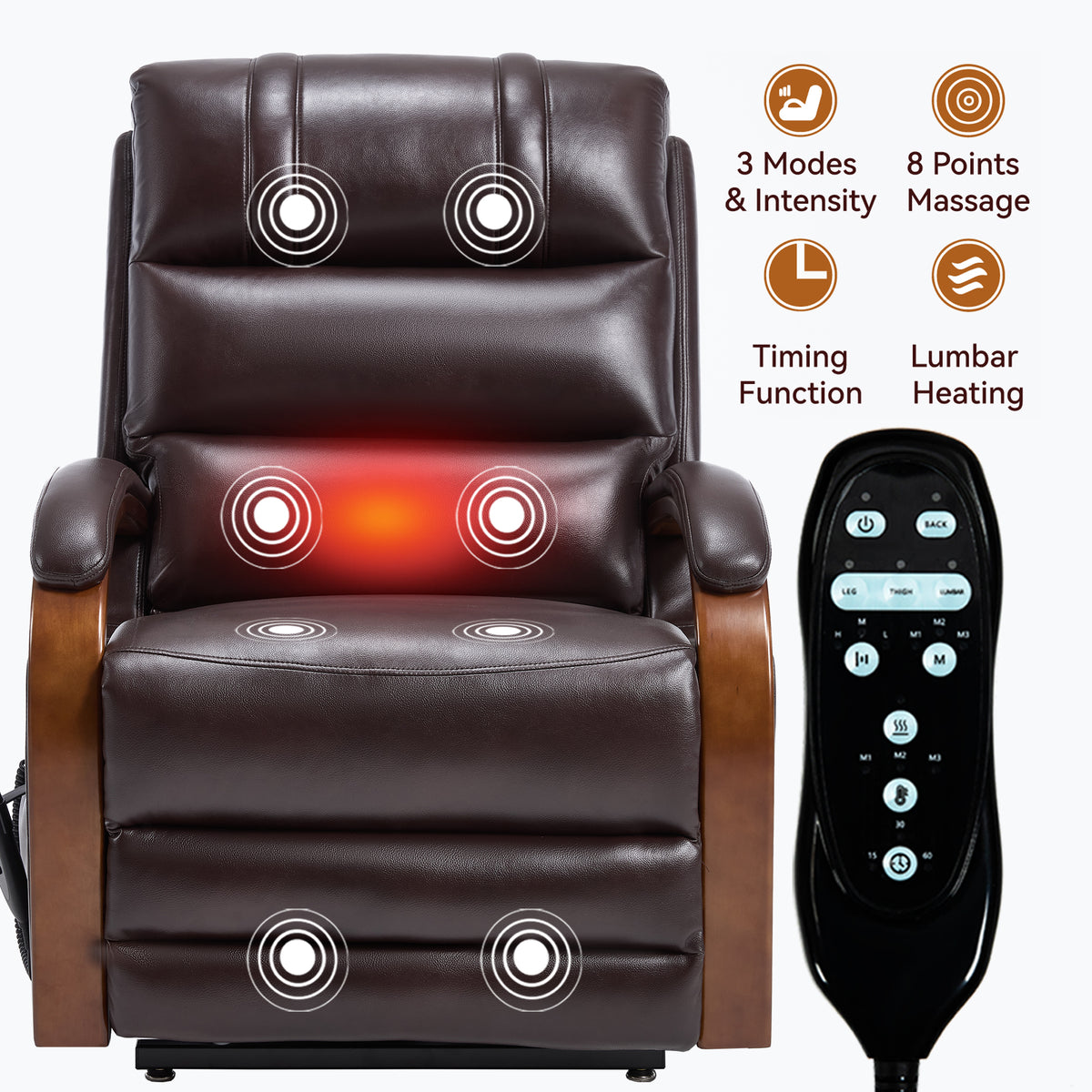 Dual-Motor Leather-Air Power Lift Recliner detail image 8