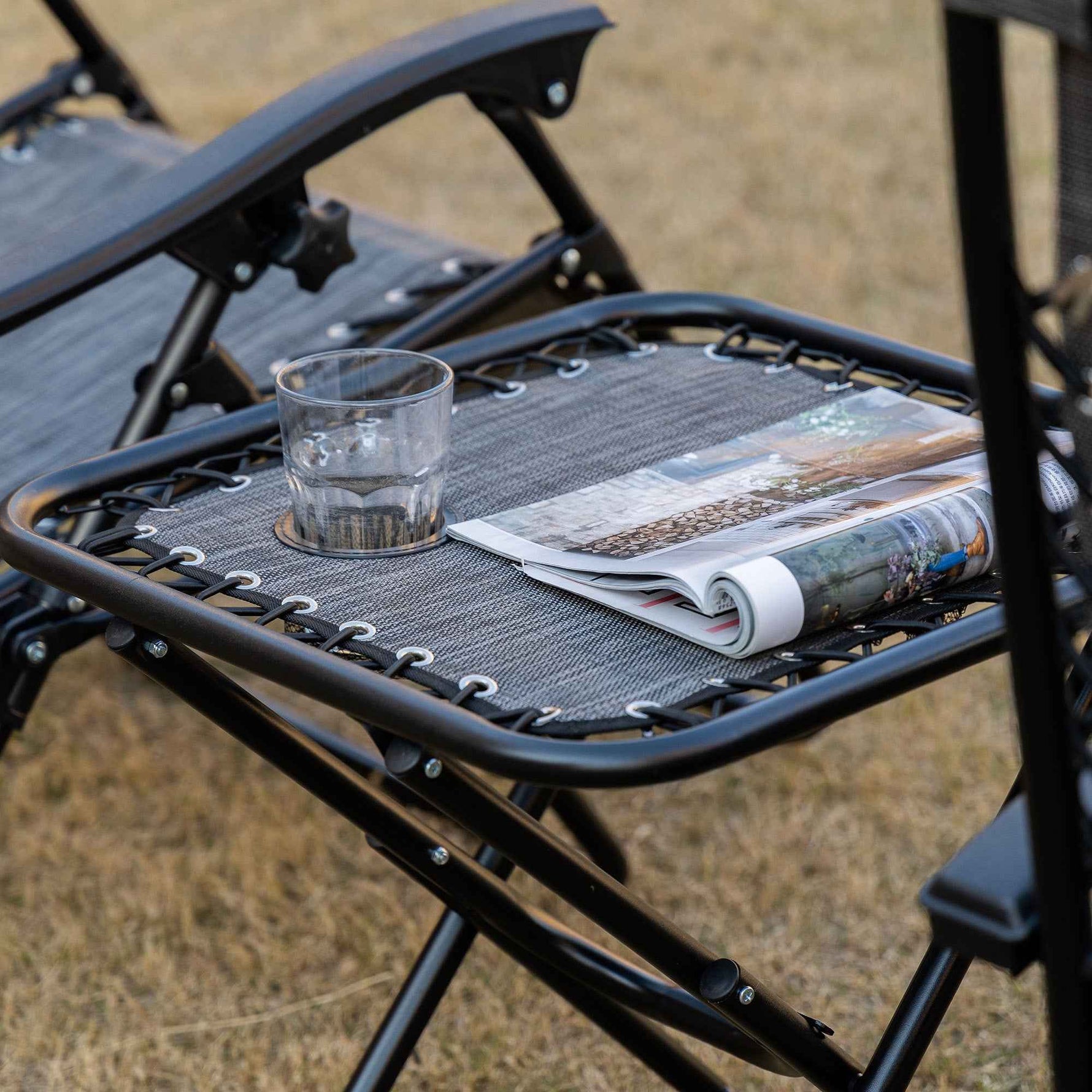 Outsunny Zero Gravity Chair Set with Side Table and Cup Holder detail image 15