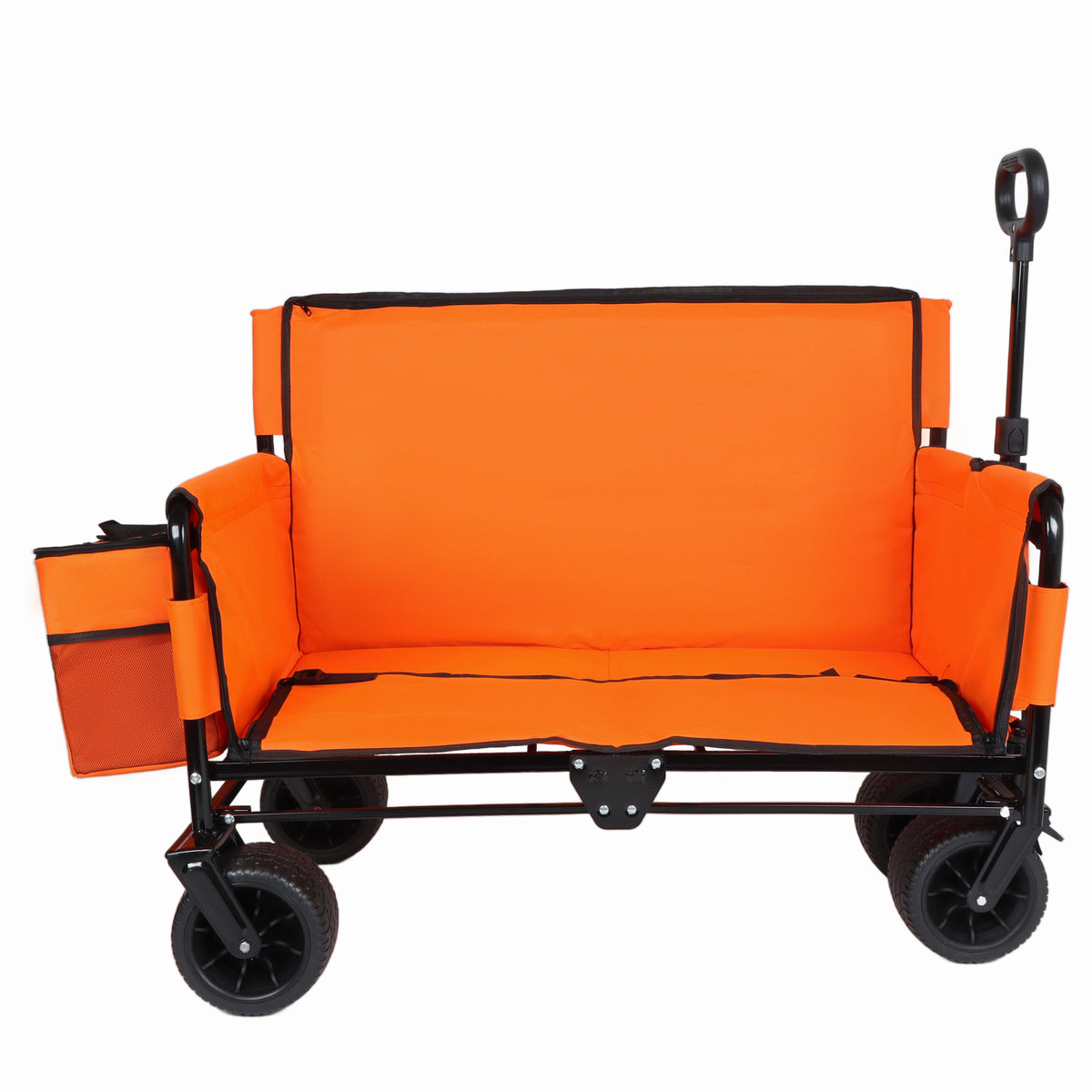 3-in-1 Folding Wagon Cart with Bench Seat & Storage for workshop, garage, storage, or utility use